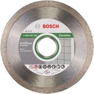 Bosch Standard gyémánt vágótárcsa csempéhez, 115 mm átmérő, sarokcsiszolókhoz.