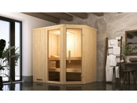 Weka elemes sarokszauna Varberg üvegajtó és ablak 194 cm x 144 cm x 199 cm Weka elemes sarokszauna Varberg üvegajtó és ablak 194 cm x 144 cm x 199 cm