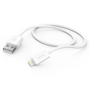 Fehér Hama USB-A - Lightning töltőkábel, 1 m, Apple iPhone, iPad és iPod készülékekhez.