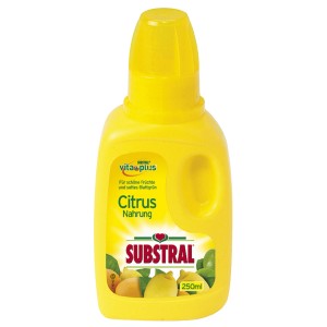 Sárga Substral citrus tápoldat citrusfélékhez.