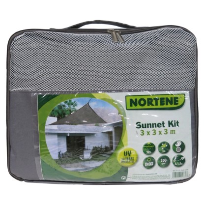 Sunnet Kit szőtt napvitorla szürke 3 x 3 x 3