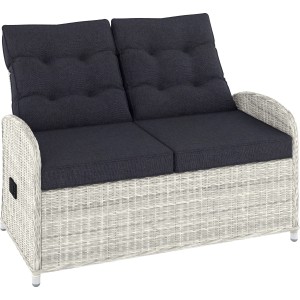 Kalgan lounge pad, része a 6 részes étkezőgarnitúrának, jégszürke wicker antracit párnákkal.