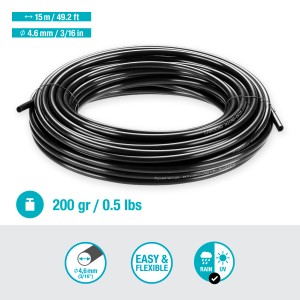 Feltekert Gardena 4,6 mm-es (3/16) elosztócső Micro-Drip rendszerekhez.