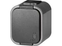 Nedves helyiségekben használható csatlakozóaljzat 1-részes IP54 szürke Nedves helyiségekben használható csatlakozóaljzat 1-részes IP54 szürke