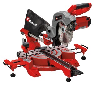 Einhell TC-SM 216 húzós-ferde vágófűrész, piros/szürke, porzsákkal és keményfém fűrészlappal.