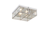 Searchlight Pisa két foglalatos króm mennyezeti lámpa átlátszó rézsútos üveggel