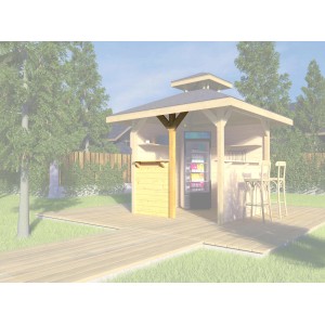 Natúr bárpult készlet Gartenoase 651 Gr. 1 pavilonhoz, kezeletlen fából.