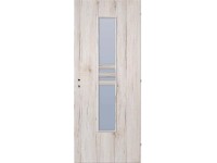 Beltéri ajtólap havas tölgy NIDA 2 üvegezés jobbos 90 cm