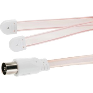 Schwaiger FM dipól antenna, átlátszó szalagantenna IEC csatlakozóval rádióvételhez.