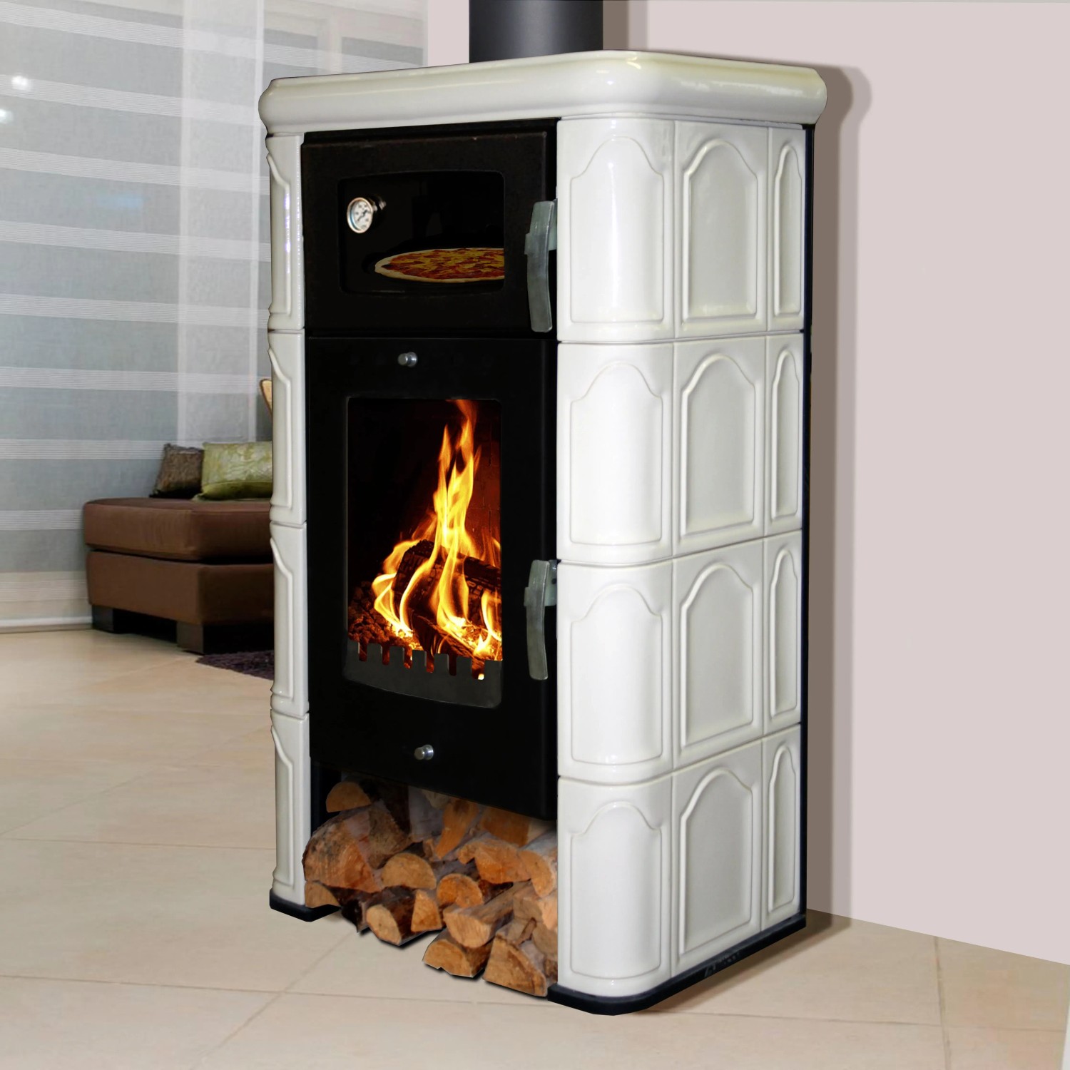 Domofire csempekandalló Napoli II. csontszín 6 kW