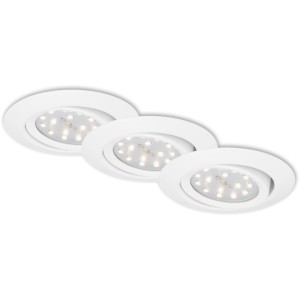 3 db-os Briloner LED süllyesztett spotlámpa szett, fehér, forgatható, beltéri használatra.