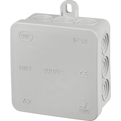 Falon kívüli elosztódoboz 75 mm x 75 mm szürke IP54