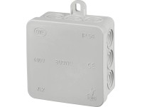 Falon kívüli elosztódoboz 75 mm x 75 mm szürke IP54 Falon kívüli elosztódoboz 75 mm x 75 mm szürke IP54