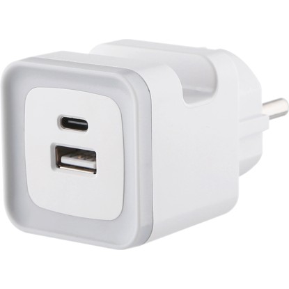 Adapter USB-gyorstöltővel USB-A USB-C négyszögletes fehér