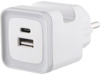Adapter USB-gyorstöltővel USB-A USB-C négyszögletes fehér Adapter USB-gyorstöltővel USB-A USB-C négyszögletes fehér
