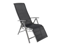 Vigo pihenőfotel állítható háttámlával és lábtartóval textil fekete