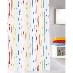 Kleine Wolke Jolie zuhanyfüggöny színes csíkokkal, 180x200 cm.