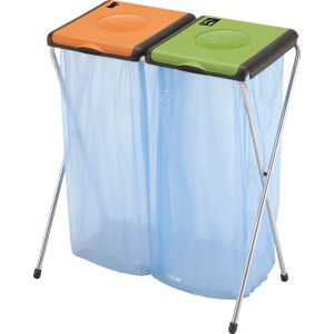 Gimi Nature 2 szemeteszsák tartó 2x 130 l-es zsákokhoz, színes fedőkkel a hulladék szétválogatásához.