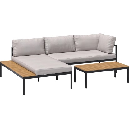 Lankin ülőgarnitúra 3 részes alumínium antracit - bézs kb. 230 cm x 170 cm