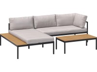 Lankin ülőgarnitúra 3 részes alumínium antracit - bézs kb. 230 cm x 170 cm Lankin ülőgarnitúra 3 részes alumínium antracit - bézs kb. 230 cm x 170 cm