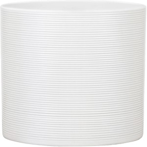Scheurich 828 Panna virágcserép, Ø 28 cm, kerámia finom vízszintes barázdákkal.