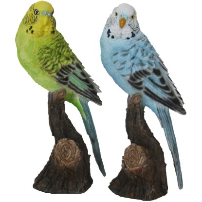 Dekorfigura hullámos papagáj 18 cm