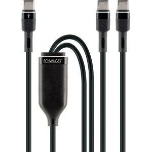 Schwaiger USB-C töltőkábel (1,5 m) 2 eszközhöz, adatátvitel