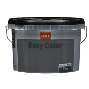 Vödör szürke, matt OBI Easy Color beltéri falfesték, 2,5 l kb. 20 m²-re.