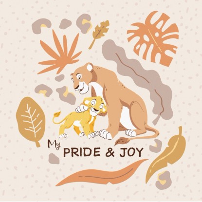 Komar nemszőtt fotótapéta Disney Lion King My Pride And Joy bézs-narancssárga