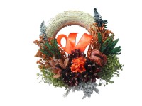 Szalmakoszorú száraz virágokkal 15 cm