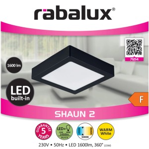 Fekete, négyzet alakú LED beépíthető lámpa. Modern design belső terekhez.