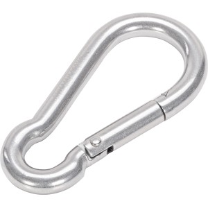 Horganyzott karabiner, 80 mm, ideális kötelekhez és láncokhoz, robusztus és időjárásálló.
