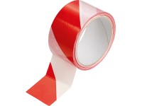 LUX figyelmeztető ragasztószalag piros-fehér 30 m x 50 mm