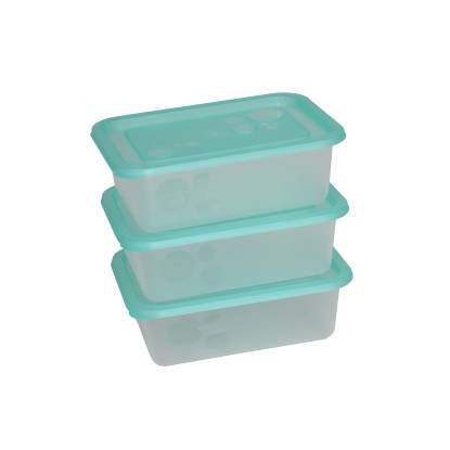 Flair Freezy hűtődoboz szögletes 3 db-os szett smaragd zöld 1,2 liter