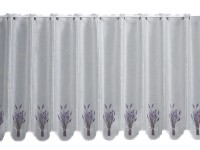 Vitrázsfüggöny V597 45 cm magas levendulamintás méteráru