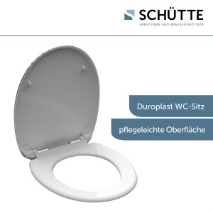 Schütte Duroplast Yin és Yang króm WC-ülőke, lassú záródással, nyitva.
