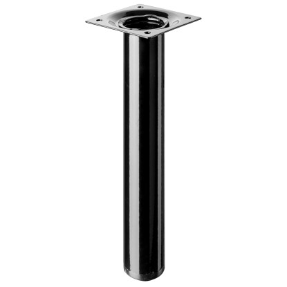 Fekete Hettich asztalláb, 200 mm magas, kerek, bútorokhoz.