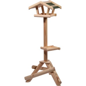 Dobar Piet madáretető állvánnyal, FSC® fából, időjárásálló lazúrral és etetőtálcával.