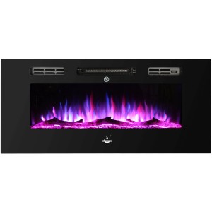 El Fuego Bern 150 elektromos kandalló LED hangulatvilágítással és fekete kerettel. Láng effektus piros, kék, lila színben.