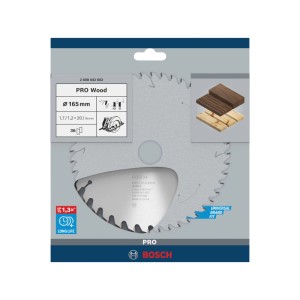 Bosch Optiline Wood körfűrészlap 165mm, 36 fog, precíz favágáshoz. Ezüst fűrészlap kék csomagolásban.