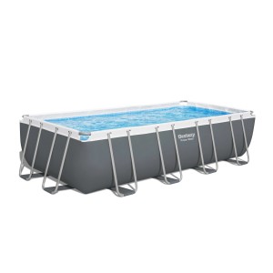 Bestway Power Steel téglalap alakú medence, 122x274x549 cm. Nagy medence acélvázzal és létrával.