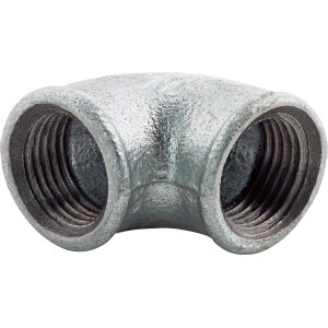 Könyökidom 18,6 mm (Rp 1/2) temperöntvényből, 90 fokos szög vízszereléshez.