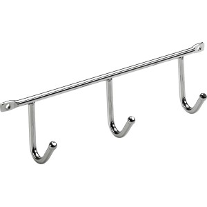 Hettich akasztósín, 20 cm, krómozott, 3 akasztóval, falra szerelhető.