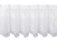Vitrázsfüggöny BC100 45 cm magas fehér virágos méteráru
