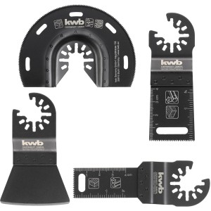 kwb Multi-Tool készlet, 4 részes: Fűrészlapok és kaparó multifunkciós szerszámokhoz.