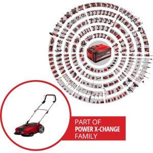 Einhell TE-SW 18/610 Li Solo akkus seprőgép, piros, Power X-Change akkumulátor rendszerrel.
