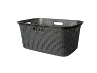 Rattan ruháskosár antracit 40 liter