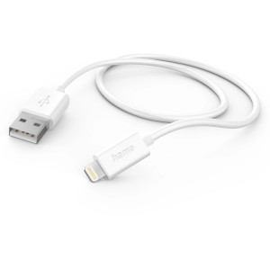 Fehér Hama USB-A - Lightning töltőkábel (1 m) iPhone, iPad és iPod készülékekhez.