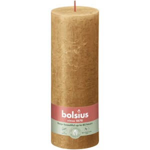 Bolsius rusztikus gyertya, fűszerbarna, 190/68 mm, hosszú égési idő