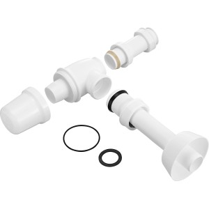 Fehér palack szifon (32 mm) mosdókagylókhoz, műanyag alkatrészek.